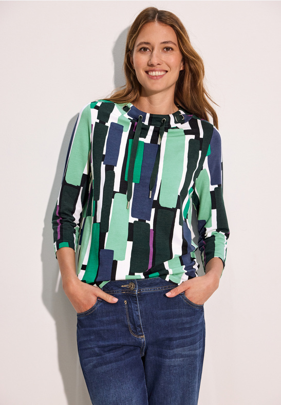 ŽENSKA MAJICA Big Print Funnel Neck Shi 